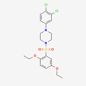 molecular formula C20H24Cl2N2O4S B2733051 1-(3,4-Dichlorophenyl)-4-(2,5-diethoxybenzenesulfonyl)piperazine CAS No. 681852-85-7