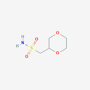 molecular formula C5H11NO4S B2733052 (1,4-Dioxan-2-yl)methanesulfonamide CAS No. 1566799-63-0