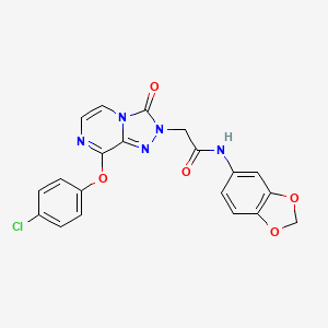 molecular formula C20H14ClN5O5 B2733056 N-1,3-benzodioxol-5-yl-2-[8-(4-chlorophenoxy)-3-oxo[1,2,4]triazolo[4,3-a]pyrazin-2(3H)-yl]acetamide CAS No. 1251591-87-3