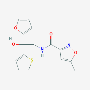 molecular formula C15H14N2O4S B2733058 N-(2-(furan-2-yl)-2-hydroxy-2-(thiophen-2-yl)ethyl)-5-methylisoxazole-3-carboxamide CAS No. 2034633-38-8