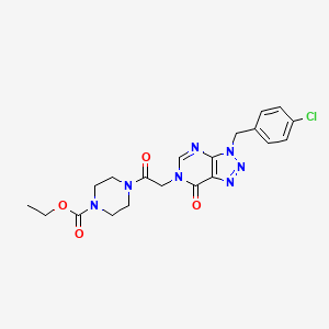 molecular formula C20H22ClN7O4 B2733063 ethyl 4-(2-(3-(4-chlorobenzyl)-7-oxo-3H-[1,2,3]triazolo[4,5-d]pyrimidin-6(7H)-yl)acetyl)piperazine-1-carboxylate CAS No. 892474-26-9