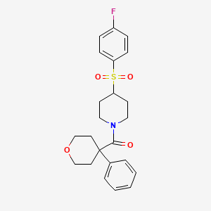 B2733077 (4-((4-fluorophenyl)sulfonyl)piperidin-1-yl)(4-phenyltetrahydro-2H-pyran-4-yl)methanone CAS No. 1797080-18-2