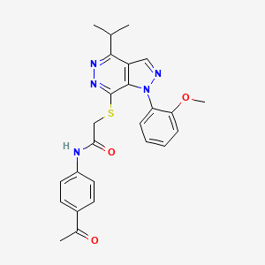 molecular formula C25H25N5O3S B2733086 N-(4-acetylphenyl)-2-((4-isopropyl-1-(2-methoxyphenyl)-1H-pyrazolo[3,4-d]pyridazin-7-yl)thio)acetamide CAS No. 1105239-65-3