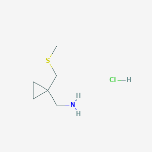 [1-(Methylsulfanylmethyl)cyclopropyl]methanamine;hydrochloride