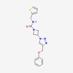 molecular formula C18H19N5O2S B2733090 3-(4-(phenoxymethyl)-1H-1,2,3-triazol-1-yl)-N-(thiophen-2-ylmethyl)azetidine-1-carboxamide CAS No. 2034406-28-3