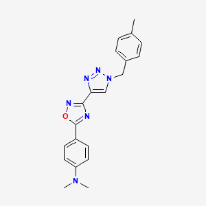 molecular formula C20H20N6O B2733094 N,N-dimethyl-4-(3-(1-(4-methylbenzyl)-1H-1,2,3-triazol-4-yl)-1,2,4-oxadiazol-5-yl)aniline CAS No. 1251710-72-1