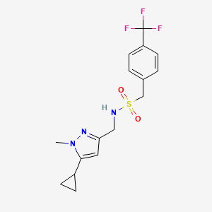 N-((5-cyclopropyl-1-methyl-1H-pyrazol-3-yl)methyl)-1-(4-(trifluoromethyl)phenyl)methanesulfonamide