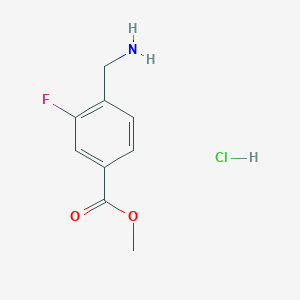 molecular formula C9H11ClFNO2 B2733109 Methyl 4-(aminomethyl)-3-fluorobenzoate hydrochloride CAS No. 1072438-51-7