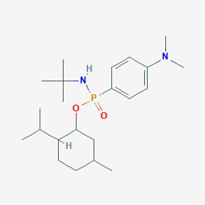 molecular formula C22H39N2O2P B2733110 4-[(叔丁基氨基)-(5-甲基-2-异丙基环己基)氧磷酰基]-N,N-二甲基苯胺 CAS No. 474879-25-9