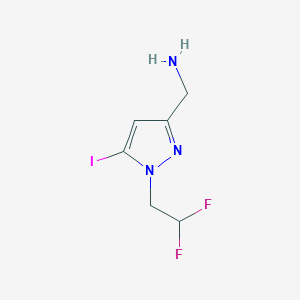[1-(2,2-Difluoroethyl)-5-iodopyrazol-3-yl]methanamine