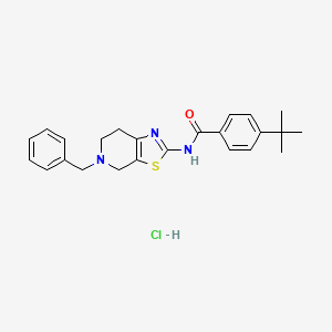 molecular formula C24H28ClN3OS B2733125 N-(5-benzyl-4,5,6,7-tetrahydrothiazolo[5,4-c]pyridin-2-yl)-4-(tert-butyl)benzamide hydrochloride CAS No. 1189500-46-6