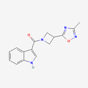 molecular formula C15H14N4O2 B2733127 (1H-indol-3-yl)(3-(3-methyl-1,2,4-oxadiazol-5-yl)azetidin-1-yl)methanone CAS No. 1286733-01-4