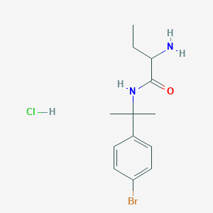 molecular formula C13H20BrClN2O B2733129 2-amino-N-[2-(4-bromophenyl)propan-2-yl]butanamide hydrochloride CAS No. 1423025-84-6