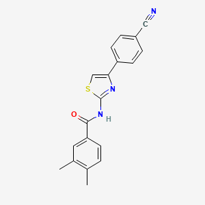 molecular formula C19H15N3OS B2733135 N-[4-(4-cyanophenyl)-1,3-thiazol-2-yl]-3,4-dimethylbenzamide CAS No. 476283-65-5