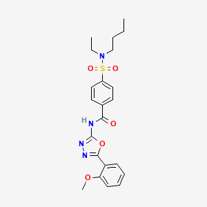molecular formula C22H26N4O5S B2733137 4-[butyl(ethyl)sulfamoyl]-N-[5-(2-methoxyphenyl)-1,3,4-oxadiazol-2-yl]benzamide CAS No. 501351-97-9