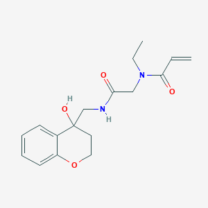 molecular formula C17H22N2O4 B2733142 N-Ethyl-N-[2-[(4-hydroxy-2,3-dihydrochromen-4-yl)methylamino]-2-oxoethyl]prop-2-enamide CAS No. 2361703-60-6