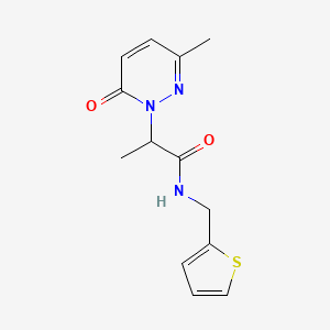 molecular formula C13H15N3O2S B2733145 2-(3-methyl-6-oxopyridazin-1(6H)-yl)-N-(thiophen-2-ylmethyl)propanamide CAS No. 1234987-75-7