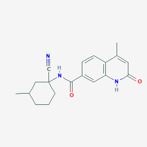 molecular formula C19H21N3O2 B2733148 N-(1-Cyano-3-methylcyclohexyl)-4-methyl-2-oxo-1H-quinoline-7-carboxamide CAS No. 1952565-99-9