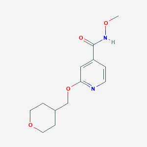 molecular formula C13H18N2O4 B2733149 N-methoxy-2-((tetrahydro-2H-pyran-4-yl)methoxy)isonicotinamide CAS No. 2034271-41-3