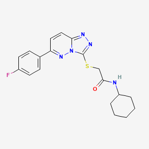 molecular formula C19H20FN5OS B2733164 N-cyclohexyl-2-((6-(4-fluorophenyl)-[1,2,4]triazolo[4,3-b]pyridazin-3-yl)thio)acetamide CAS No. 894055-86-8