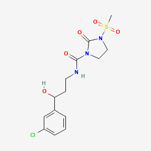 N-(3-(3-chlorophenyl)-3-hydroxypropyl)-3-(methylsulfonyl)-2-oxoimidazolidine-1-carboxamide