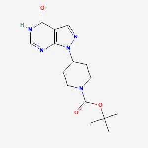 molecular formula C15H21N5O3 B2733181 tert-Butyl 4-(4-oxo-4,5-dihydro-1H-pyrazolo[3,4-d]pyrimidin-1-yl)piperidine-1-carboxylate CAS No. 2095410-97-0