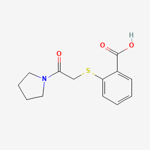 molecular formula C13H15NO3S B2733190 2-(2-氧代-2-吡咯烷-1-基乙基硫代)-苯甲酸 CAS No. 721406-67-3