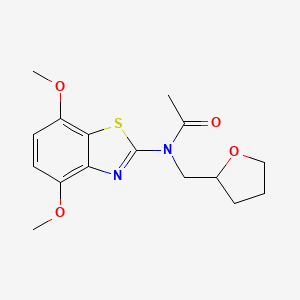 molecular formula C16H20N2O4S B2733193 N-(4,7-dimethoxybenzo[d]thiazol-2-yl)-N-((tetrahydrofuran-2-yl)methyl)acetamide CAS No. 920213-19-0