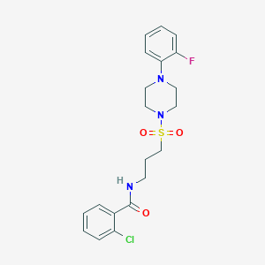 2-chloro-N-(3-((4-(2-fluorophenyl)piperazin-1-yl)sulfonyl)propyl)benzamide