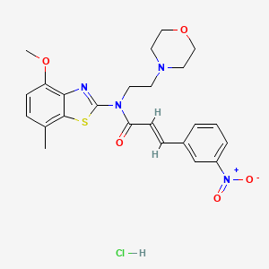 molecular formula C24H27ClN4O5S B2733196 (E)-N-(4-methoxy-7-methylbenzo[d]thiazol-2-yl)-N-(2-morpholinoethyl)-3-(3-nitrophenyl)acrylamide hydrochloride CAS No. 1217214-72-6