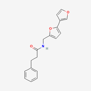 molecular formula C18H17NO3 B2733200 N-([2,3'-bifuran]-5-ylmethyl)-3-phenylpropanamide CAS No. 2034441-71-7