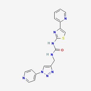 molecular formula C17H14N8OS B2733202 1-(4-(pyridin-2-yl)thiazol-2-yl)-3-((1-(pyridin-4-yl)-1H-1,2,3-triazol-4-yl)methyl)urea CAS No. 2034380-70-4