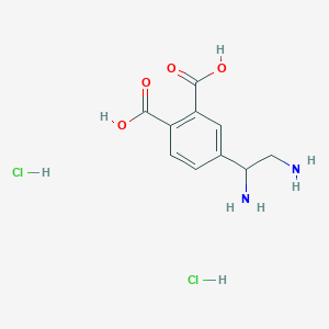 molecular formula C10H14Cl2N2O4 B2733204 4-(1,2-Diaminoethyl)phthalic acid;dihydrochloride CAS No. 2248360-45-2