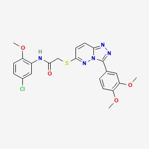 molecular formula C22H20ClN5O4S B2733209 N-(5-chloro-2-methoxyphenyl)-2-((3-(3,4-dimethoxyphenyl)-[1,2,4]triazolo[4,3-b]pyridazin-6-yl)thio)acetamide CAS No. 852437-51-5