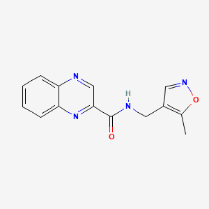 molecular formula C14H12N4O2 B2733216 N-((5-甲基异噁唑-4-基)甲基)喹喔啉-2-基甲酸酰胺 CAS No. 2034262-23-0