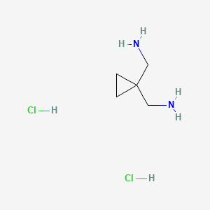 molecular formula C5H14Cl2N2 B2733217 1,1-Bis(aminomethyl)cyclopropane dihydrochloride CAS No. 136476-40-9; 38932-70-6