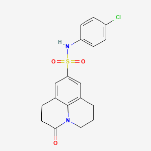 molecular formula C18H17ClN2O3S B2733228 N-(4-chlorophenyl)-3-oxo-1,2,3,5,6,7-hexahydropyrido[3,2,1-ij]quinoline-9-sulfonamide CAS No. 896375-58-9