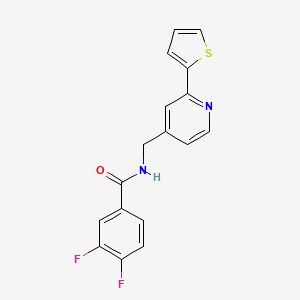 molecular formula C17H12F2N2OS B2733233 3,4-difluoro-N-((2-(thiophen-2-yl)pyridin-4-yl)methyl)benzamide CAS No. 2034545-15-6