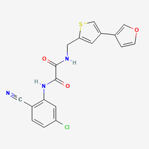 molecular formula C18H12ClN3O3S B2733239 N'-(5-Chloro-2-cyanophenyl)-N-[[4-(furan-3-yl)thiophen-2-yl]methyl]oxamide CAS No. 2380042-47-5