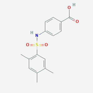 molecular formula C16H17NO4S B273324 4-(2,4,5-Trimethylbenzenesulfonamido)benzoic acid 