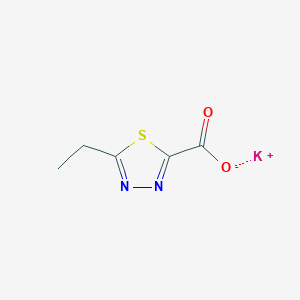 molecular formula C5H5KN2O2S B2733240 5-乙基-1,3,4-噻二唑-2-基甲酸钾盐 CAS No. 1909319-71-6