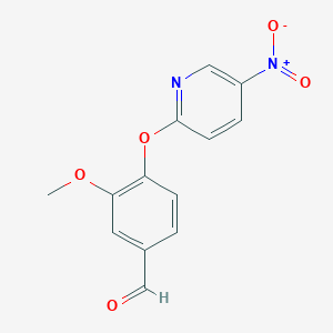 molecular formula C13H10N2O5 B2733246 3-Methoxy-4-[(5-nitropyridin-2-yl)oxy]benzaldehyde CAS No. 357661-86-0