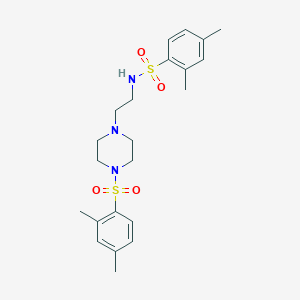 molecular formula C22H31N3O4S2 B273325 N-(2-{4-[(2,4-dimethylphenyl)sulfonyl]-1-piperazinyl}ethyl)-2,4-dimethylbenzenesulfonamide 