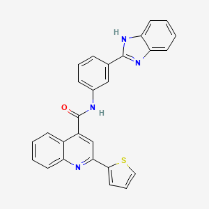 molecular formula C27H18N4OS B2733251 N-[3-(1H-苯并咪唑-2-基)苯基]-2-噻吩-2-基喹啉-4-甲酰胺 CAS No. 477534-47-7