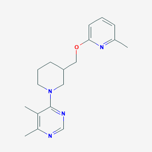 molecular formula C18H24N4O B2733255 4,5-Dimethyl-6-[3-[(6-methylpyridin-2-yl)oxymethyl]piperidin-1-yl]pyrimidine CAS No. 2379975-39-8