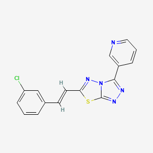 (E)-6-(3-chlorostyryl)-3-(pyridin-3-yl)-[1,2,4]triazolo[3,4-b][1,3,4]thiadiazole