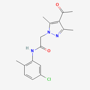 2-(4-acetyl-3,5-dimethyl-1H-pyrazol-1-yl)-N-(5-chloro-2-methylphenyl)acetamide