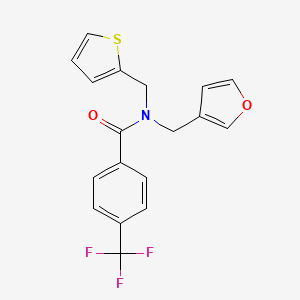N-(furan-3-ylmethyl)-N-(thiophen-2-ylmethyl)-4-(trifluoromethyl)benzamide