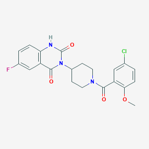 molecular formula C21H19ClFN3O4 B2733272 3-(1-(5-chloro-2-methoxybenzoyl)piperidin-4-yl)-6-fluoroquinazoline-2,4(1H,3H)-dione CAS No. 2034452-40-7