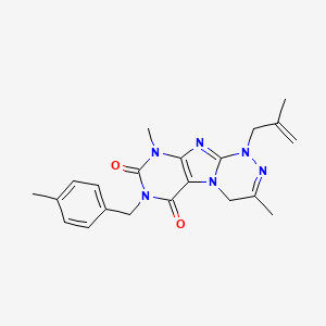 molecular formula C21H24N6O2 B2733278 3,9-dimethyl-7-[(4-methylphenyl)methyl]-1-(2-methylprop-2-enyl)-4H-purino[8,7-c][1,2,4]triazine-6,8-dione CAS No. 919029-03-1